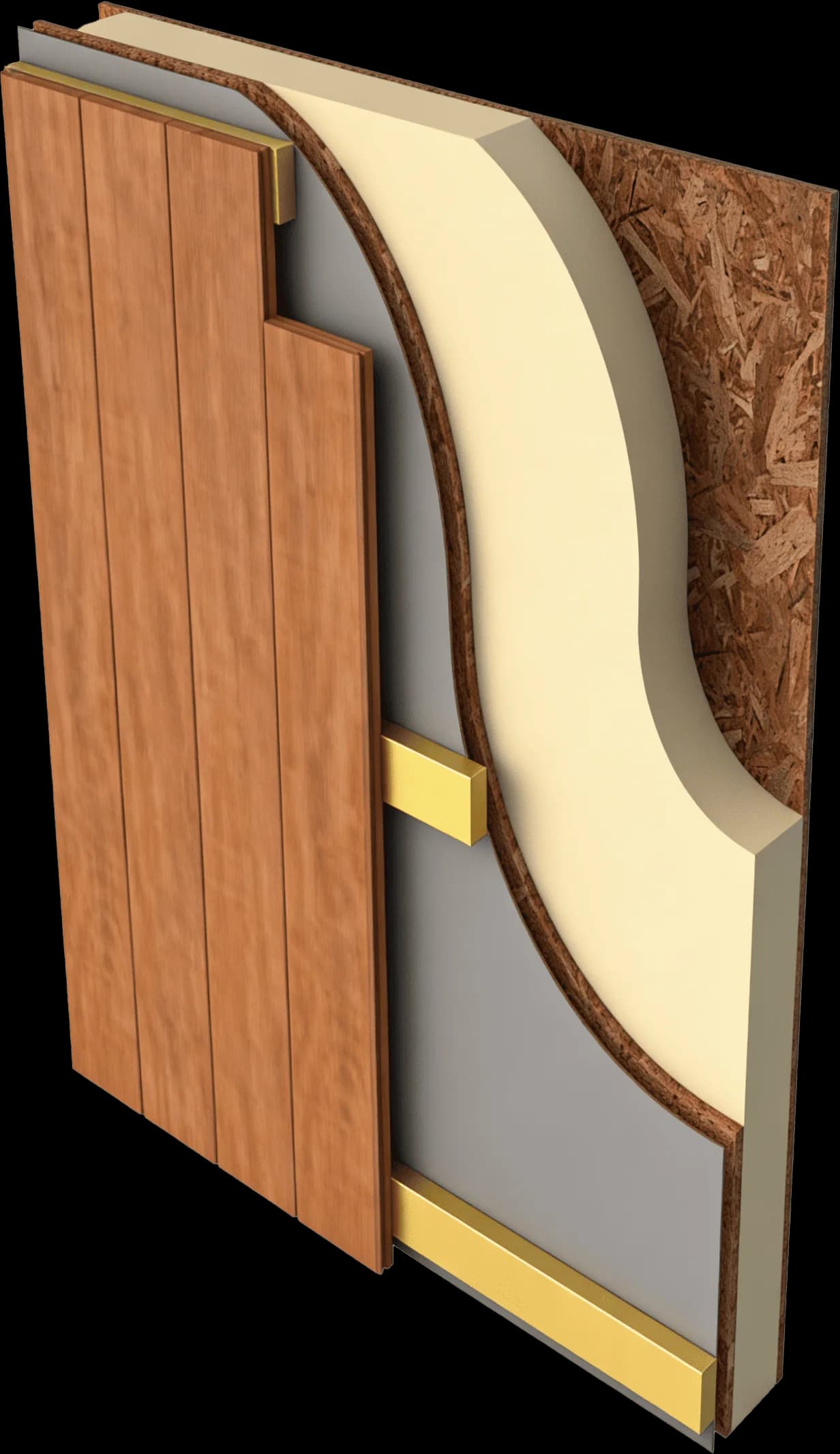Cross-section of a structural insulated panel